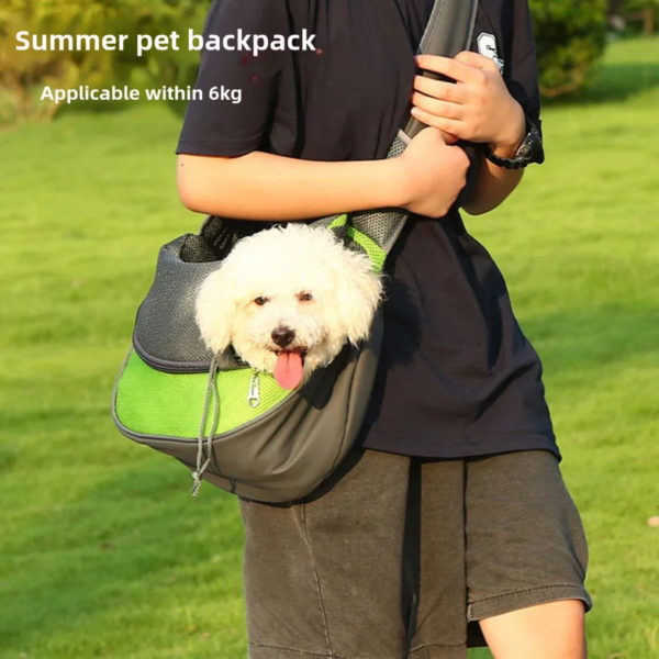 One shoulder cat bag, cat and dog travel portable, one shoulder crossbody pet bag, breathable mesh outdoor pet backpack - Image 2
